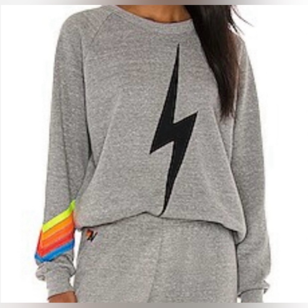 Aviator Nation Gray crew neck sweatshirt